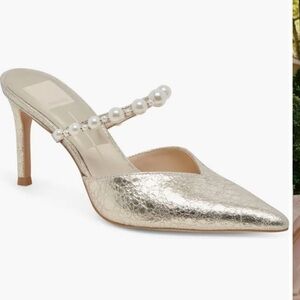 Kanika Pointed Toe Pump VINTAGE GOLD PEARLS